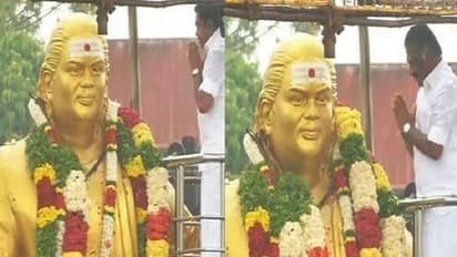 தேவர் ஜெயந்தி !! மதுரை பிரமாண்ட தேவர் சிலைக்கு தலைவர்கள் மரியாதை !!