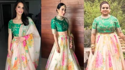 കരീഷ്മയെ പിന്തുടര്ന്ന് മണവാട്ടിമാര്; ട്രെന്ഡിങ്ങായി പച്ച ലഹങ്ക