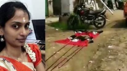 அதிமுக கொடி கம்பம் சாய்ந்ததில் தடுமாறி விழுந்த பெண் !! பின்னால் வந்த லாரி மோதி படுகாயம் !! மீண்டும் ஒரு சுபஸ்ரீ சம்பவமா ?