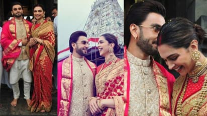 திருமண நாளை முன்னிட்டு திருப்பதி விசிட்.... இணையத்தை கலக்கும் ரன்வீர் சிங், தீபிகா படுகோனே க்யூட் போட்டோஸ்...!