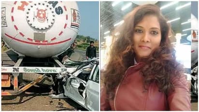 டேங்கர் லாரியில் மோதிய பிரபல பின்னணிப் பாடகியின் கார்....சம்பவ இடத்திலேயே பலியான பரிதாபம்...