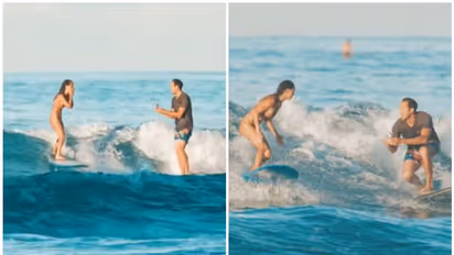 കടലിൽ വച്ച് കാമുകിയോട് വിവാഹാഭ്യർഥന നടത്തി യുവാവ്; ഒടുവിൽ സംഭവിച്ചത്