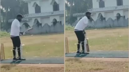 ഈ മനക്കരുത്തിന് മുന്നില് ക്രിക്കറ്റും കീഴടങ്ങി; ഒറ്റകൈ കൊണ്ട് സിക്സര് പറത്തി വിഷ്ണു താരം- വീഡിയോ