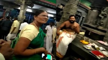 தரிசனத்திற்கு வந்த பெண்ணை தாக்கி திமிராக பேசிய தீட்சிதர்..! சிதம்பரம் கோவிலில் அட்டூழியம்..! வைரலான வீடியோ..!