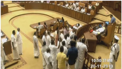 Kerala: 4 UDF MLAs censured for climbing Speaker's dais