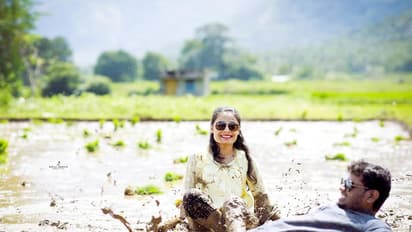 ಕೆಸರು ಗದ್ದೆಗೆ ಇಳಿದ ನವಜೋಡಿ, ಇದು ಪ್ರೀ ವೆಡ್ಡಿಂಗ್ ಪೋಟೋಶೂಟಾ... ನೋಡಿ!