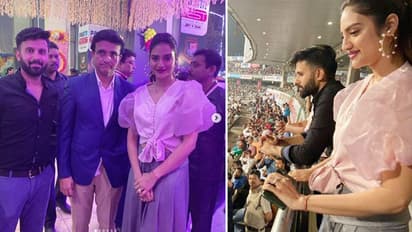 अस्पताल से लौटने के बाद पति के साथ क्रिकेट मैच देखने पहुंची नुसरत जहां, जंमकर किया चीयर