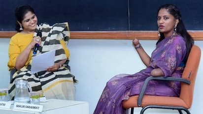 ಕೈ ಕಾಲು ಕಳೆದುಕೊಂಡರೂ ಸಾಧನೆ; ವಿದ್ಯಾರ್ಥಿಗಳೊಂದಿಗೆ ಬ್ಲೇಡ್ ರನ್ನರ್ ಶಾಲಿನಿ ಸಂವಾದ