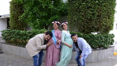 നിറവയറുമായി നിക്കി ഗൽറാണിയും ഉർവശിയും; 'ധമാക്ക' പുതിയ പോസ്റ്ററുകൾ വൈറൽ