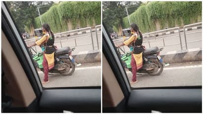 மார்போடு கட்டி அணைத்த பிஞ்சுக்குழந்தை...! வெயில்.. மழை.. சிக்னல்..! இரு சக்கர வாகனத்தில் வீடு வீடாய் சென்று டெலிவரி செய்யும் தாய்...!