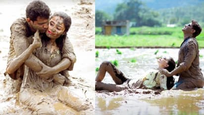 গায়ে লেপ্টে সিক্ত পোশাক, জলকাদায় মাখামাখি নবদম্পতি, ভাইরাল হট ফোটোশ্যুট