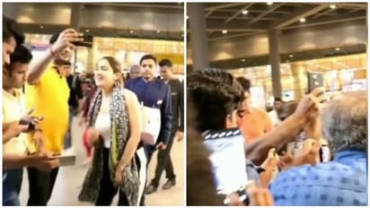 பொது இடத்தில் ரசிகர் செய்த செயல்..! பயந்து நடுங்கி ஓட்டம் பிடித்த நடிகை..! வைரலாகும் வீடியோ...!