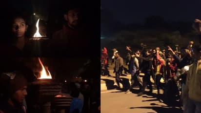 അന്ത്യശാസനം നൽകി സർവകലാശാല; ജെഎൻയുവിൽ പന്തംകൊളുത്തി പ്രതിഷേധം