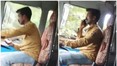 ഫോണിൽ സംസാരിച്ച് ബസ്സോടിക്കുന്ന സ്വകാര്യ ഡ്രൈവർ, പകർത്തിയത് യാത്രക്കാരി- വീഡിയോ