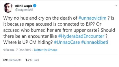 पीड़िता की मौत के बाद सोशल मीडिया पर सिर्फ एक मांग, उन्नाव गैंगरेप के आरोपियों को भी जिंदा जलाओ