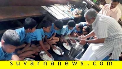 ಮಕ್ಕಳಿಗೆ ಊಟ ಬಡಿಸಿದ ಶಿಕ್ಷಣ ಸಚಿವ ಸುರೇಶ್ ಕುಮಾರ್