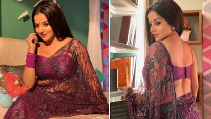 मरून साड़ी, न्यूड मेकअप में दिखा टीवी की डायन का ग्लैमरस अंदाज, दिए ऐसे पोज