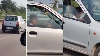 തിരക്കുള്ള റോഡില് പത്ത് വയസുകാരന്റെ കാറോട്ടം, പിന്നെ സംഭവിച്ചത്