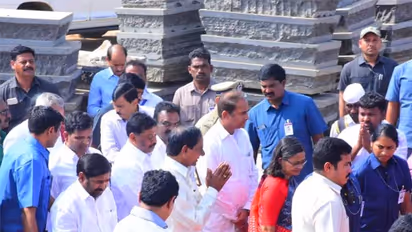 యాదాద్రి ఆలయ నిర్మాణ పనులను పరిశీలించిన సీఎం కేసీఆర్