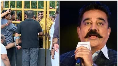 விடாமல் போராடும் மாணவர்கள்.... முதல் ஆளாய் போய் நின்ற கமல் ஹாசன்... இரும்பு கேட் தடுப்பை மீறி ஆதரவு...!