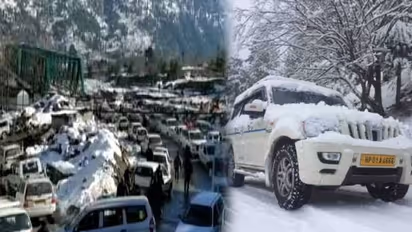 മണാലിയിലെ മഞ്ഞുവീഴ്ചയില്‍ കുടുങ്ങി വിനോദ സഞ്ചാരികള്‍, നാല് കിലോമീറ്ററോളം ഗതാഗതക്കുരുക്ക്