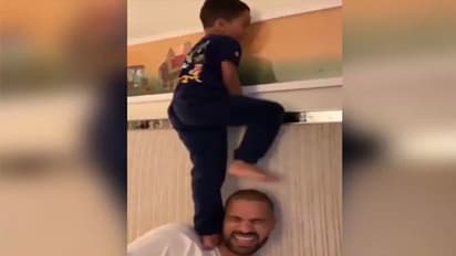 నన్ను నడిపించే నా కోచ్.. కొడుకే: కుమారుడితో ధావన్ ఆట, వీడియో వైరల్