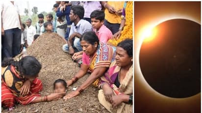 സൂര്യഗ്രഹണ സമയത്ത് വൈകല്യം മാറുമെന്ന് വിശ്വാസം; ഭിന്നശേഷി കുട്ടികളെ മണിക്കൂറുകള് മണ്ണില് മൂടി