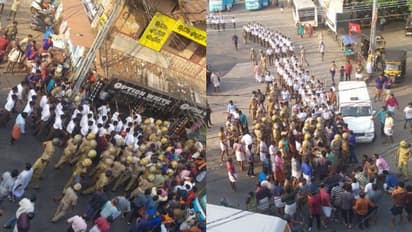 ആർഎസ്എസ് പഥസഞ്ചലനം സിപിഎം തടഞ്ഞു; നീലേശ്വരത്ത് സംഘർഷം, പൊലീസ് കണ്ണീർവാതകം പ്രയോഗിച്ചു