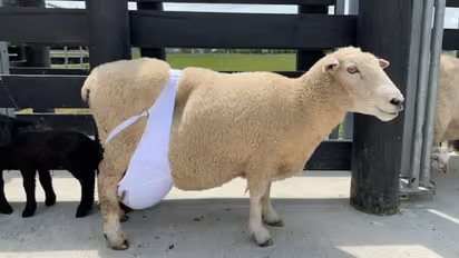 ബ്രാ ധരിച്ച ചെമ്മരിയാട്; ശ്രദ്ധേയമായ ഫോട്ടോയ്ക്ക് പിന്നിലെ രഹസ്യം...