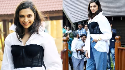 ക്രീപി ജീന്സിനൊപ്പം വൈറ്റ് ഷര്ട്ട്; ഈ വര്ഷത്തെ അവസാന ഔട്ട് ലുക്കുമായി ദീപിക