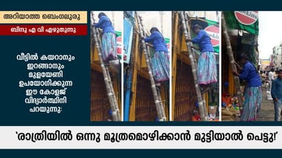 വീട്ടിലെത്താനും റോഡിലിറങ്ങാനും കുടിവെള്ളം എത്തിക്കാനും മുളയേണി; ഇതും ബെംഗലുരു നഗരം!