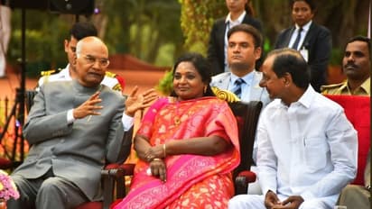 கவர்னர்  தமிழிசையா இது..? பிடித்த மஞ்சள் நிற உடையில்... சிங்க நடையில்...! அடுத்த லெவல் மாஸ்..!