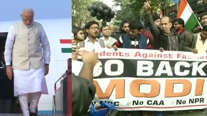 'ഗോ ബാക്ക് മോദി' വിളികളുമായി വ്യാപക പ്രതിഷേധം; പ്രധാനമന്ത്രി കൊല്ക്കത്തയിലെത്തി