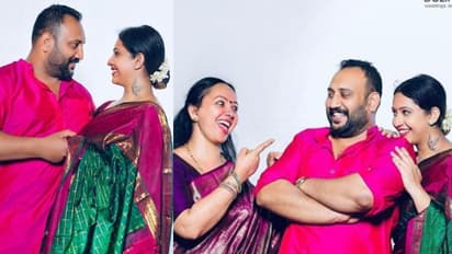 ഇത് ട്രഡീഷനല് സ്റ്റൈല്; പട്ടുസാരിയില് വിവാഹനിശ്ചയത്തിന് തിളങ്ങി സൗഭാഗ്യ വെങ്കിടേഷ്