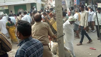 వైఎస్ విగ్రహానికి నిప్పు: లాఠీచార్జీకి నిరసన, అమరావతి గ్రామాల్లో బంద్