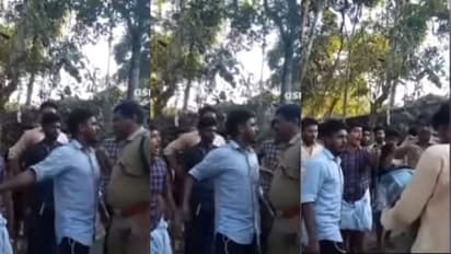 പൊലീസിനെ ഭീഷണിപ്പെടുത്തി എസ്‍എഫ്ഐ പ്രവര്‍ത്തകര്‍: ദൃശ്യങ്ങള്‍ പുറത്ത്