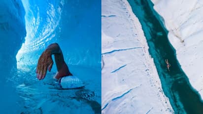 കാലാവസ്ഥാ വ്യതിയാനം ജനങ്ങളെ ബോധ്യപ്പെടുത്താൻ അന്റാർട്ടിക്കയിലെ മഞ്ഞുപാളിക്കടിയിലൂടെ നീന്തിക്കയറി അമ്പതുകാരൻ