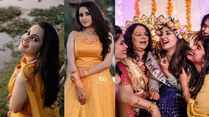 മഞ്ഞ ലെഹങ്കയില്‍ അതിസുന്ദരിയായി ഭാമ; മെഹന്ദി വിവാഹ ചിത്രങ്ങള്‍