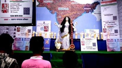 সরস্বতীর আধার কার্ড, পুজোর থিমে নাগরিকত্ব আইন বাঁকুড়ায়