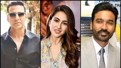 ஒரே நேரத்தில் சாரா அலிகானுக்கு முத்தம் கொடுத்த தனுஷ், அக்‌ஷய்குமார்... இந்தி பட அறிவிப்பே கண்ண கட்டுதே... வைரலாகும் போட்டோஸ்...!