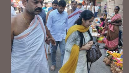 ಗಾಣಗಾಪುರದಲ್ಲಿ ಡಿಕೆಶಿ ಪತ್ನಿ ಮಧುಕರಿ ಭಿಕ್ಷಾಟನೆ ಸೇವೆ