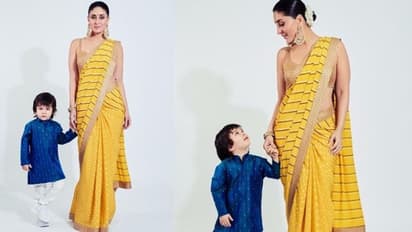 'മമ്മി ആന്ഡ് മീ'; മഞ്ഞ സാരിയില് തൈമൂറിന്റെ കൈപിടിച്ച് കരീന