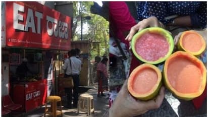 പ്ലാസ്റ്റിക് ഗ്ലാസ്സുകൾക്ക് വിട, ജ്യൂസ് നല്‍കുന്നത് പഴത്തോടുകളില്‍; ഹിറ്റായി രാജയുടെ കട