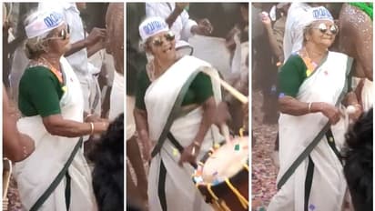 ചെണ്ടമേളത്തിന്റെ താളത്തിന് തുള്ളുന്ന മുത്തശ്ശിയെ കണ്ടോ? വീഡിയോ വൈറൽ