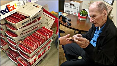 ১০৪ বছর বয়সী বৃদ্ধ পেলেন ৩ লক্ষ প্রেমপত্র, ভ্যালেন্টাইন্স ডে'তে হল বিশ্বরেকর্ড