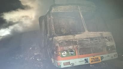 ಬೆಂಕಿ ಪೊಟ್ಟಣ ತುಂಬಿದ್ದ ಲಾರಿಗೆ  ಆಕಸ್ಮಿಕ ಬೆಂಕಿ