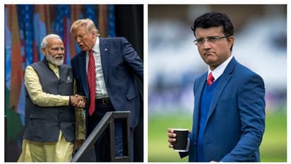 মোদী-ট্রাম্পের পাশে হাজির বাঙালির ব্র্যান্ড অ্যাম্বাসেডরও, মোতেরায় পৌঁছে গেলেন সৌরভ