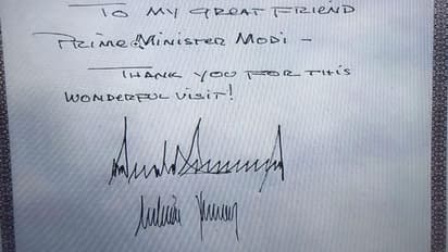 సబర్మతి ఆశ్రమం విజిటర్స్ బుక్ లో ట్రంప్ సంతకం ఇదే