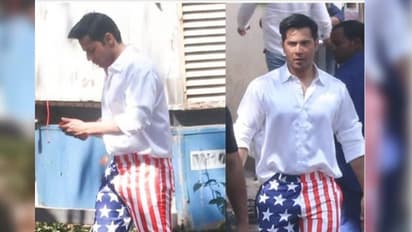 মার্কিন পতাকার প্যান্ট পরে ট্রাম্পকে স্বাগত বরুণের, ভাইরাল হল ছবি