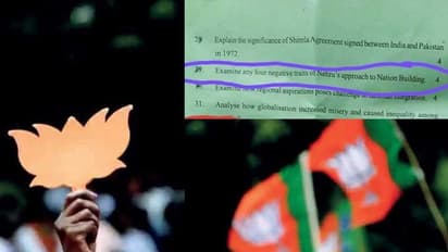 'നെഹ്റുവിന്‍റെ തെറ്റായ സമീപനങ്ങള്‍, ബിജെപി ചിഹ്നം വരക്കുക';പ്ലസ്ടു  പരീക്ഷ ചോദ്യങ്ങള്‍ക്കെതിരെ പ്രതിഷേധം